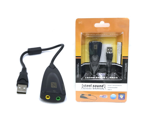 USB2.0 CH7.1 Audio Adaptor Cable (USB to 2x3.5mm Audio Jack)